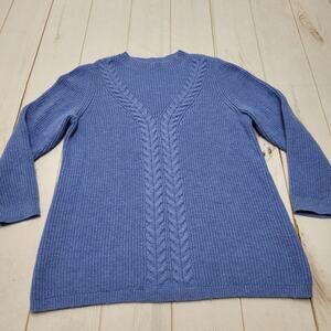 Talbots Lambs wool blend cable knit sweater mock neck plus petite